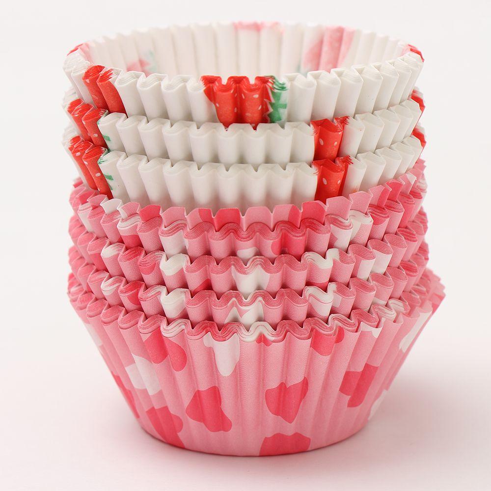 100 PEZZI Stampini per Torta Carta Cupcake Wrapper Scatole Muffin per Cottura Stampini per Torta Attrezzi per Decorazione Torte Forniture per Pasticceria