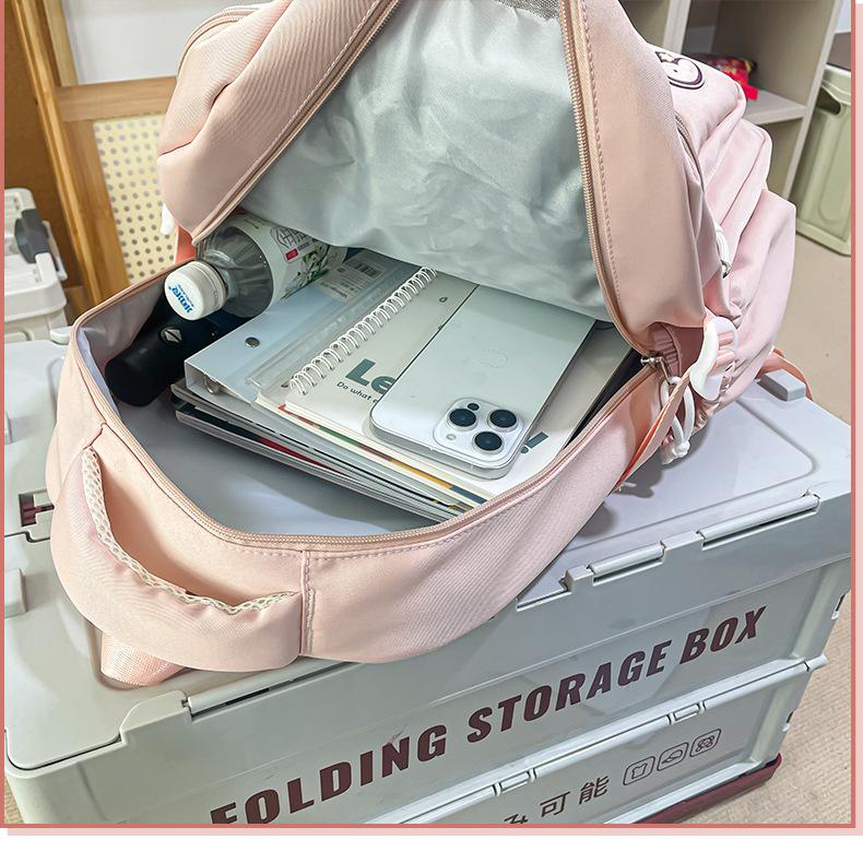Schoolbag new backpack junior high school students high value third to sixth grade schoolbag female ins Korean version of college style backpack