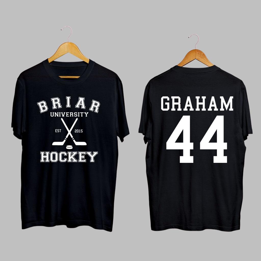 2026 Summer Offcampus Briar University Graham 44 Graphics 100cotton Unisex Shirt High Quality Unisexs Oneck Ice Hockey Tshirt M