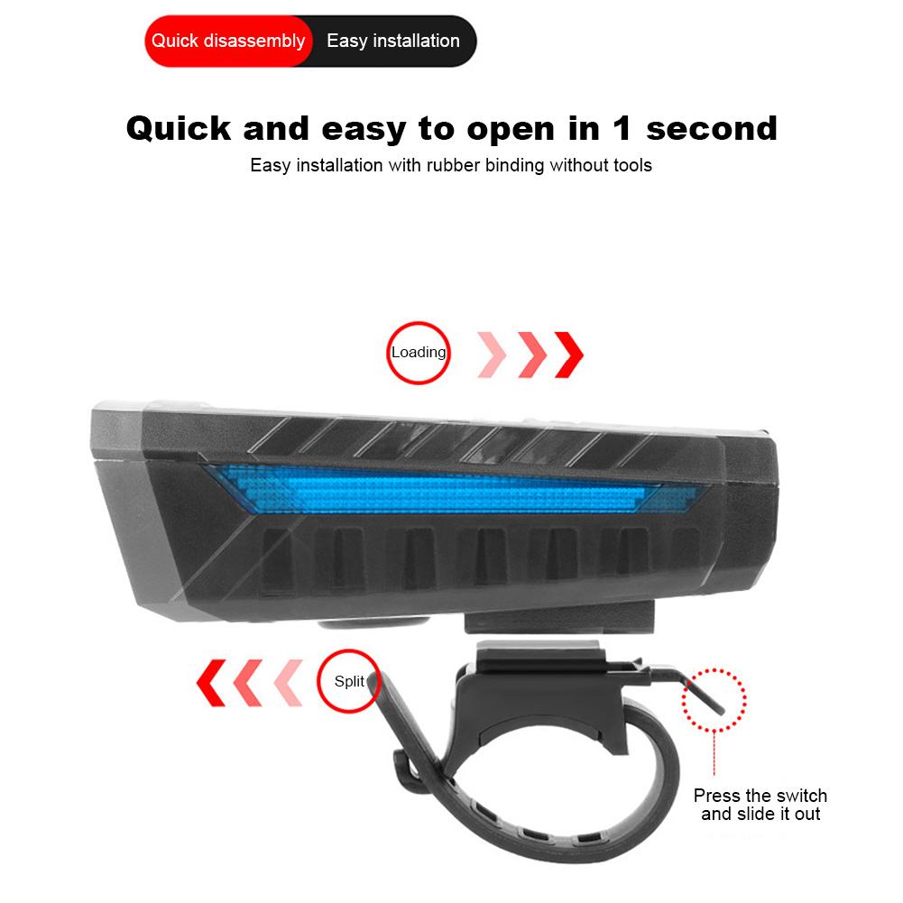 Solar Power Bicycle Headlamp with 130db Horn LED Cycling Lantern Power Display High Beam Bicycle Flashlight Bicycle Accessories