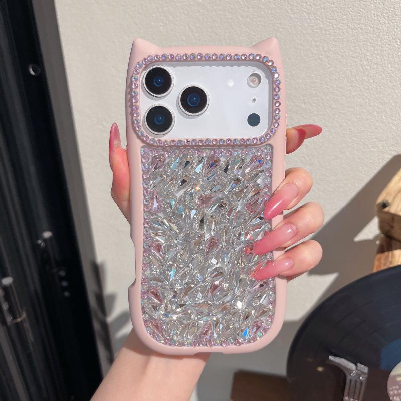

Luxury 3D Rhinestone Cat Ear Phone Case for iPhone 13/14/16/17 Pro Max (Women s) iPhone 15 Pro Max