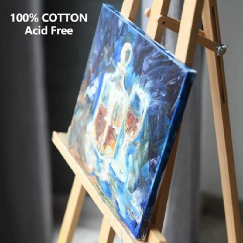 4pcs/set Canvas Boards for Painting 100% Cotton Acid Free Blank Canvas Panels for Oil Paint