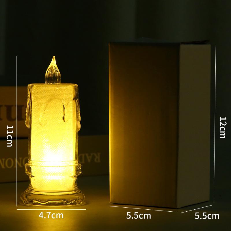 LED Simulated Candle: Transparent Tear Design, Creative Night Light for Birthday Decor