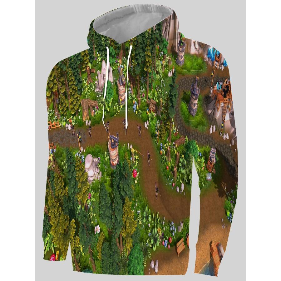 Löwe 3D-Druck Herren Hoodie Lässiger Herbst Winter Tier Wolf Pullover Mit Kapuze Langarm Modetrend Sportbekleidung Sweatshirt