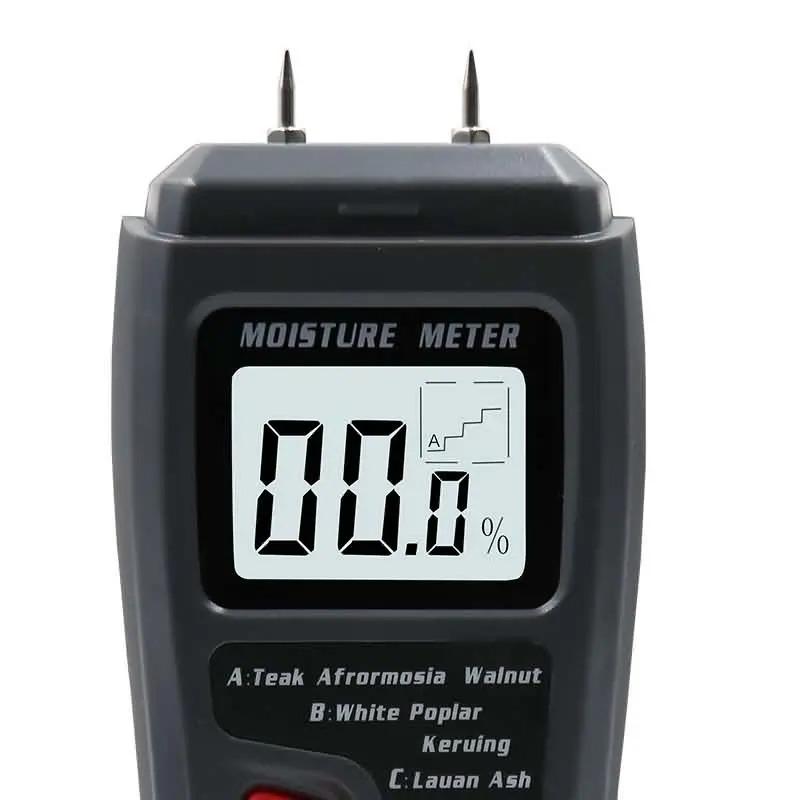 Portable Digital Wood Moisture Meter 0-99.9% Two-Pin Timber Damp Tester with Large LCD Display for Home Inspection
