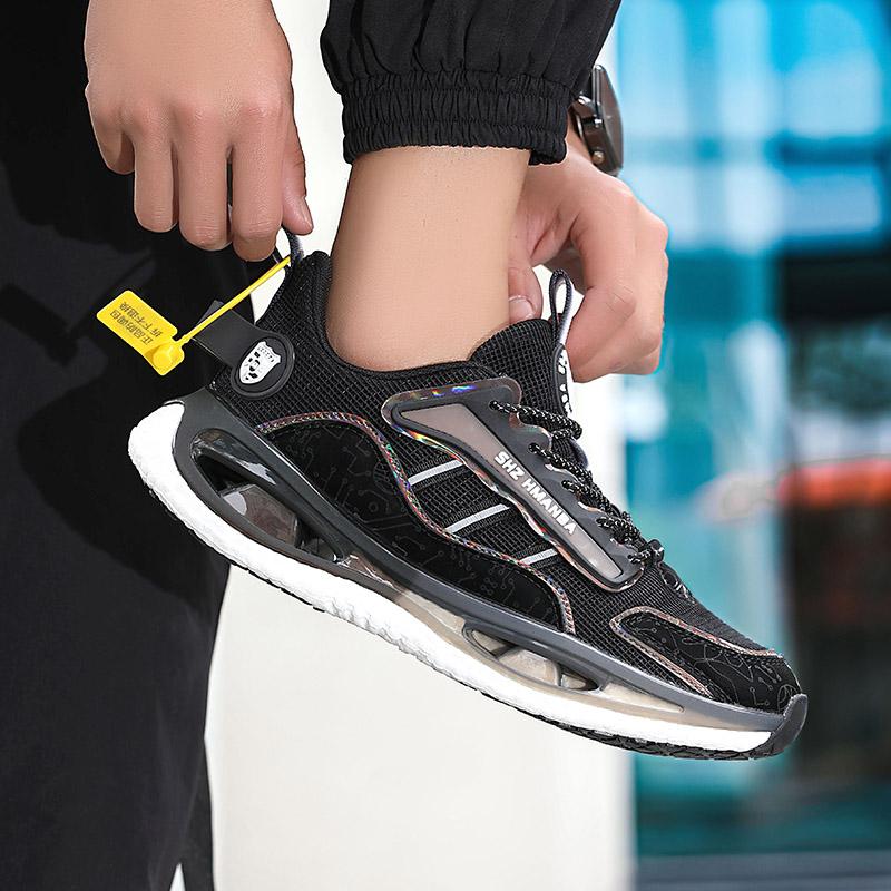 Outdoor Running Shoes Men Lightweight Anti-slip Casual Shoes Men Comfortable Breathable Flat Bottom Lace-up Sports Shoes Men