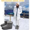 Sheepskin Genuine Cowhide and Sheep Short Boots with Warm Fur Fluffy Waterproof and A11 [N Gaji] Women's Boots, Fur, Lining, Non-Slip Sole, (Gray,