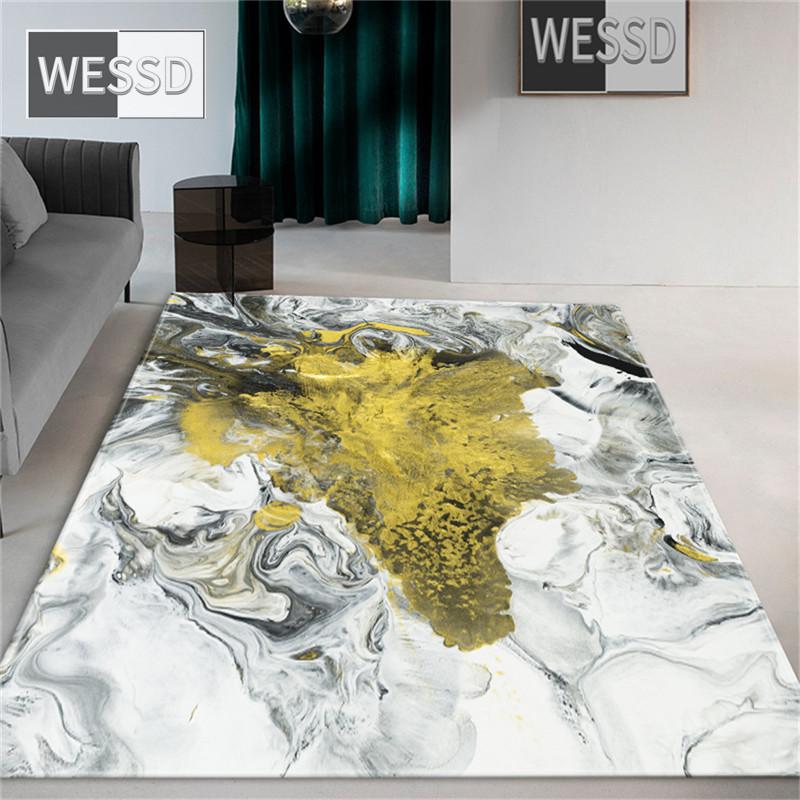 Gray White Abstract Marble Carpet Living Room Coffee Table Rug Chinese Landscape Bedroom Carpet Flannel Sponge Mat In Bathroom