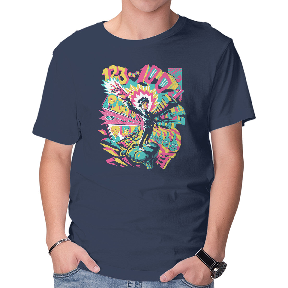 Unisex Crew Neck T-Shirt Psychedelic 100 Graphic Short Sleeve Casual Tee XXL