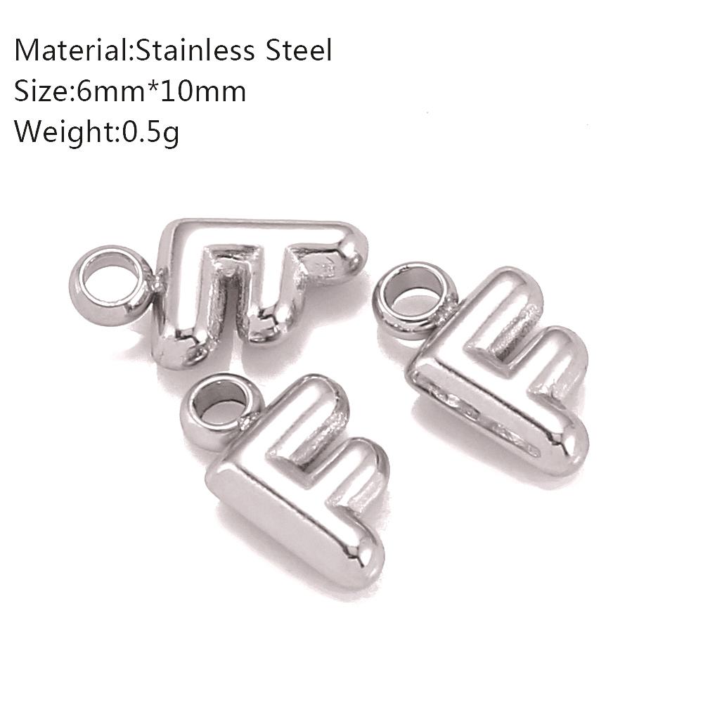 3Pcs Mini Balloon Alphabet Charms Cute Small Initial Bubble English Letter Stainless Steel Pendants DIY Necklace Bracelet Making