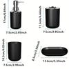 4pcs Bathroom Set, Plastic Gift Set, Toothbrush Holder, Toothbrush Cup, Soap Dispenser, Soap Dish (Gray, Black)