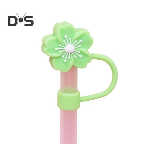 Silicone Flower Straw Cap 10mm Diameter Cute Straw Topper Dust-Proof Drinking Straw Covers Cap Reusable Straw Tips Lids Gift for Party Decor