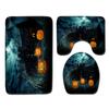 Halloween Shower Curtain Floor Mat Combination Four-Piece Set Kitchen Absorbent Non-Slip Carpet Bedroom Door Mat