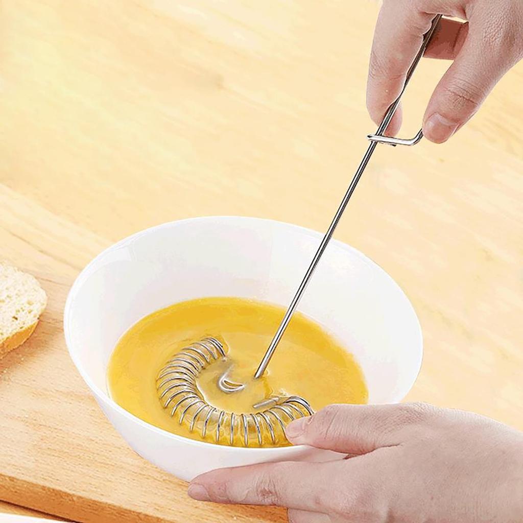 Edelstahl Manueller Eierschläger Feder Spirale Kaffee Milch Hand Schneebesen Mixer Eierschäumer Eiercreme Rühren Küchenbackwerkzeuge KTY