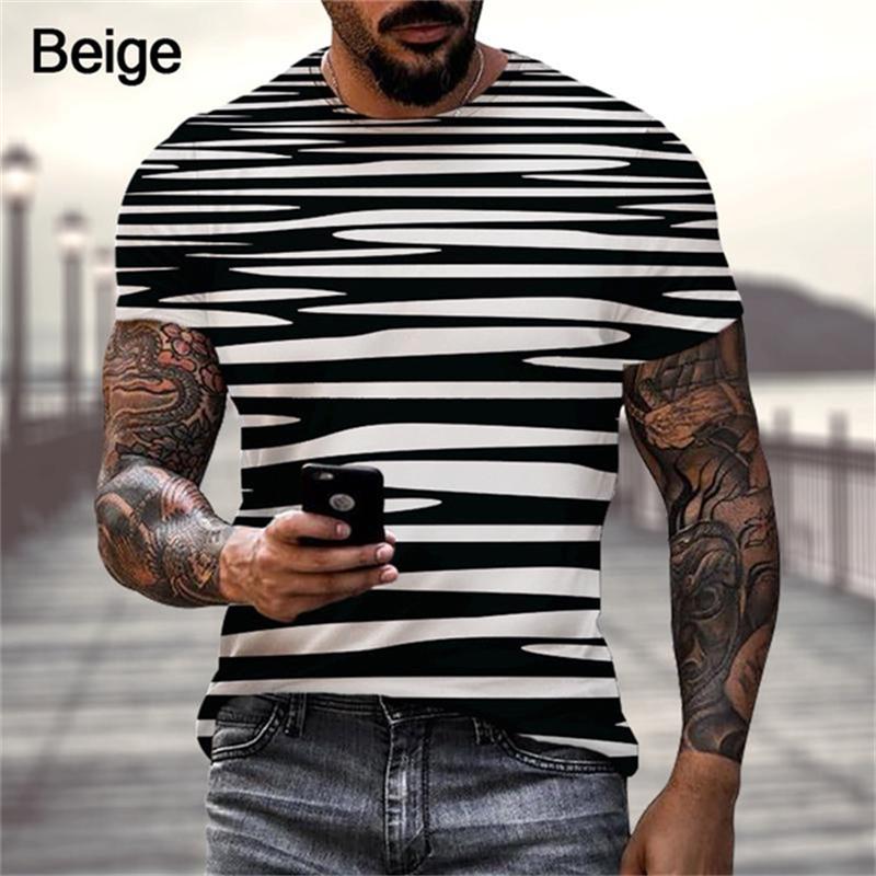 

Горячая Распродажа Черно-белые Полоски 3D Графические Футболки Мужские Летние Футболки Y2k Одежда Мужская Мода Harajuku Дышащие Футболки с О-Образным Вырезом XS