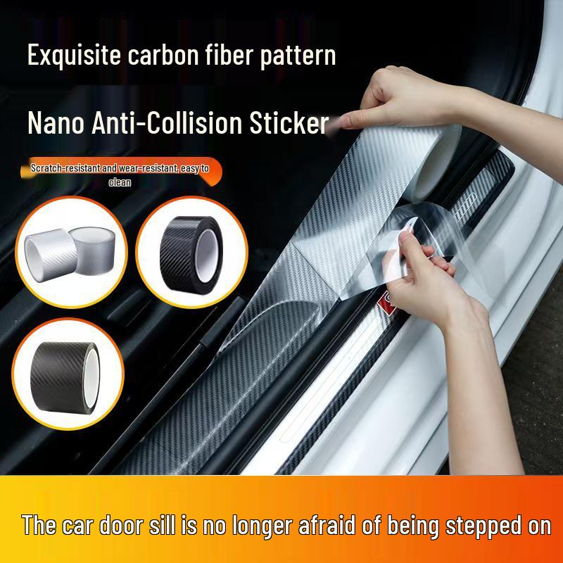 Carbon Fiber Car Door Sill Anti-Scratch Sticker Set