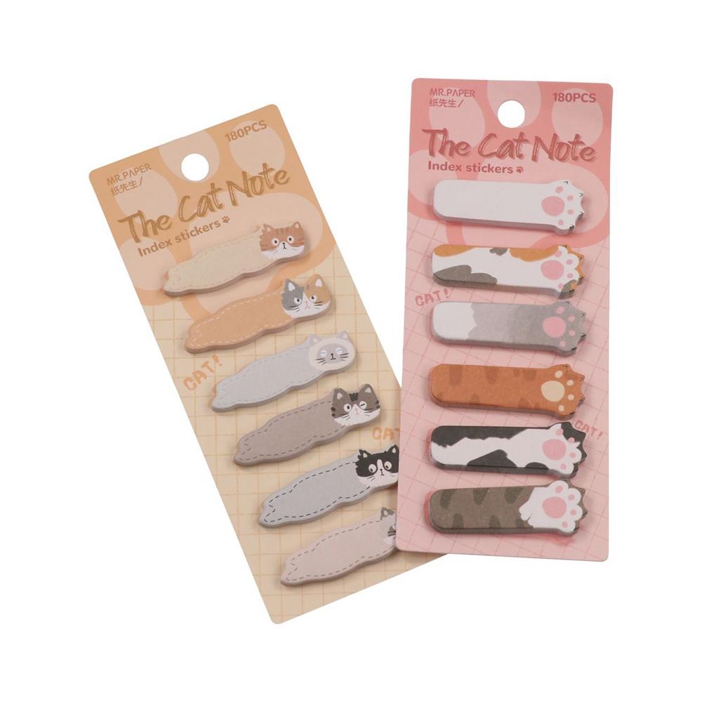 Meow Cat Index Sticker Memo Pad Cat Paw Sticky Note Cute Kitty Index Dividers  Stationery