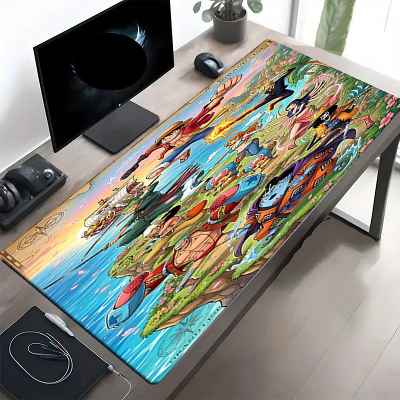 Tapis de Souris Imprimé One Piece, Tapis Antidérapant pour Clavier de Bureau, pour PC Portable Gaming Travail Utilisation Quotidienne, Cadeau Surprise Cool pour Festival