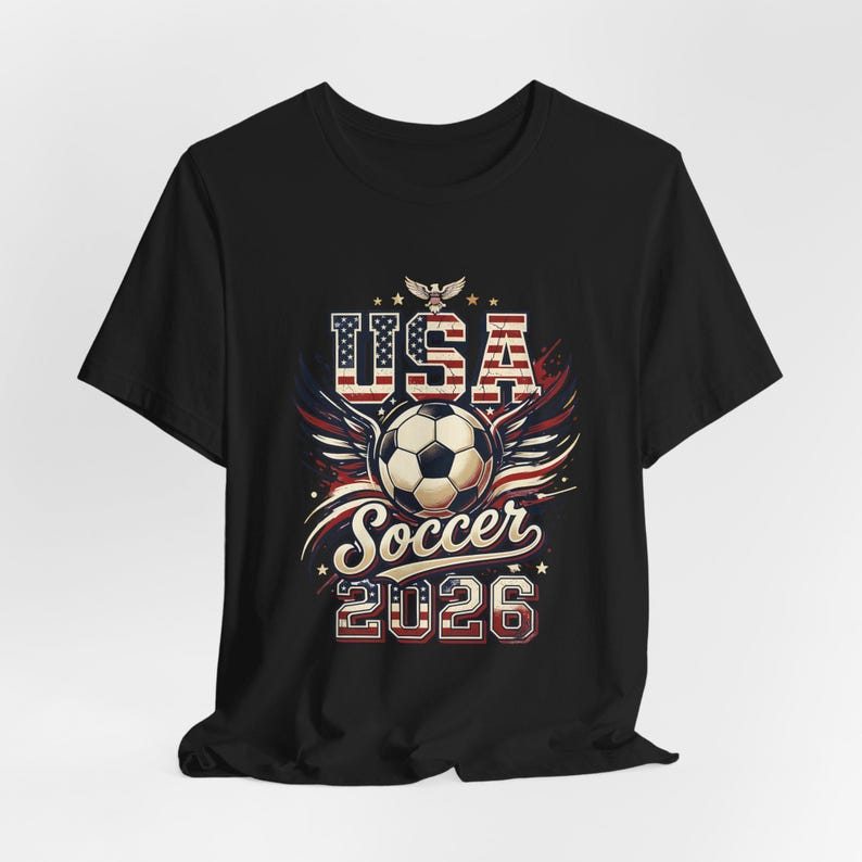 World Cup 2026 USA Soccer Shirt, Retro Soccer Fan Tee, USA Flag Soccer Jersey, FIFA Tournament Game Day Shirt 4XL