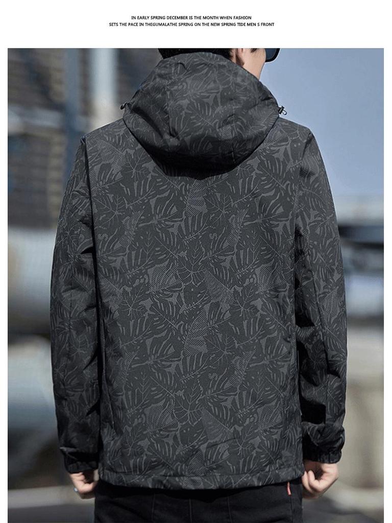 Men's Spring/Autumn 2024 Casual Hooded Outdoor Student Jacket