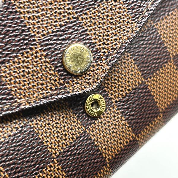 Louis Vuitton Damier Portefeiulle Sarah N63209 Long Wallet Purse Ebene Brown Used