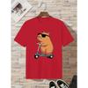 European sizes Boys' Fashion T-Shirt Short Sleeve | Casual Crew Neck, Medium Stretch Fabric, Spring/Summer Season, Drawing Pattern