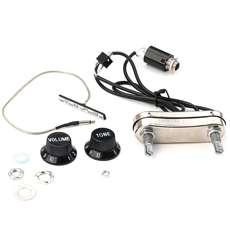 

Guitar Violin Pickups Piezo Transducer Bridge with Tone Knobs Control Guitar Part Replacement with Screw for Violin 1