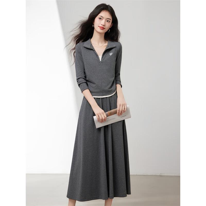 

Women s Lapel Half-Zip Two-Piece Casual Set XL