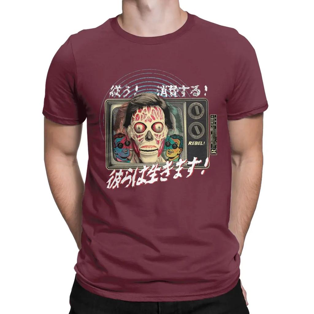 They Live Brainwashed Horror Cool Graphic Gift Sheeple Orwellian shirt Novelty Cotton Short Sleeve T Shirts Unique Clothes