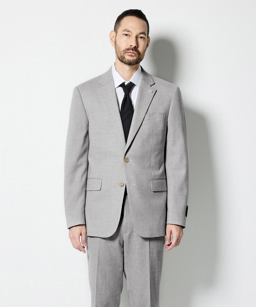STCO Italy Carlo Barbera 98% Wool Suit Setup Grey Houndstooth (Classic Fit)_Ssjvd96Set (A Type)
