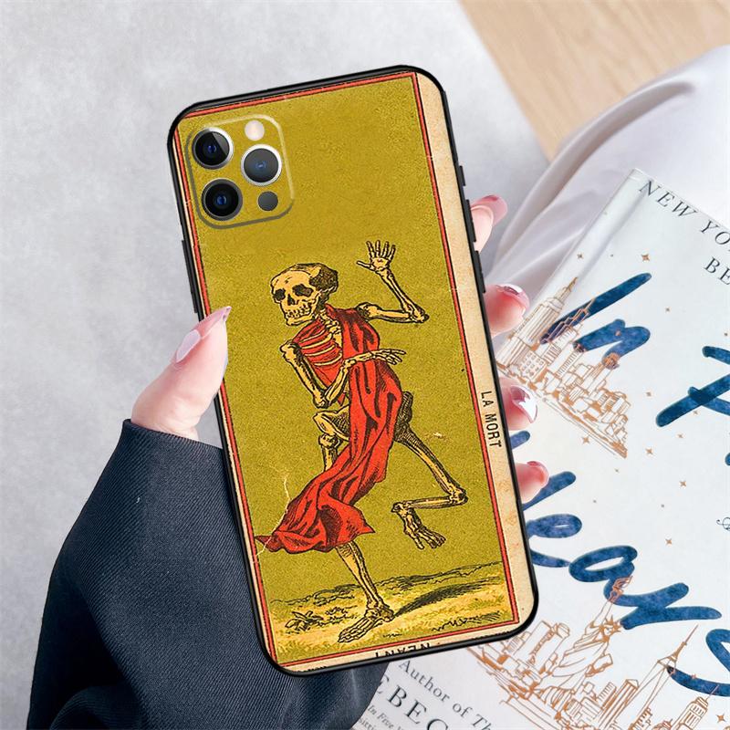 Tarot Card Astrology Sun Moon Lover Phone Case For iPhone 16 Pro Max 11 12 13 Mini 14 15 Pro Max XR 15 16 Plus 16e Cover Coque