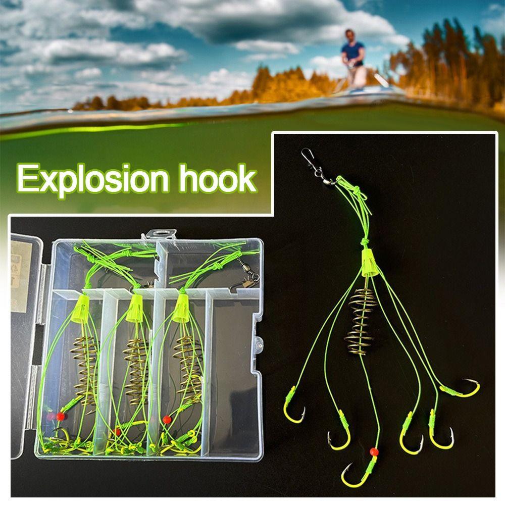 Method Leader Explosion String Hook Hanging Tackle Stainless Steel Feeder hook  Fishing