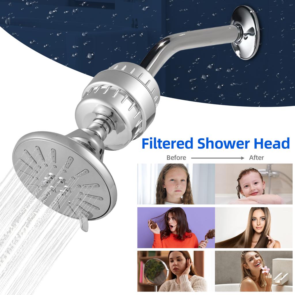 Filtrovaná sprchová hlavice, vysokotlaká, 5 nastavení spreje Kombinovaná filtrovaná sprchová hlavice 360 stupňů