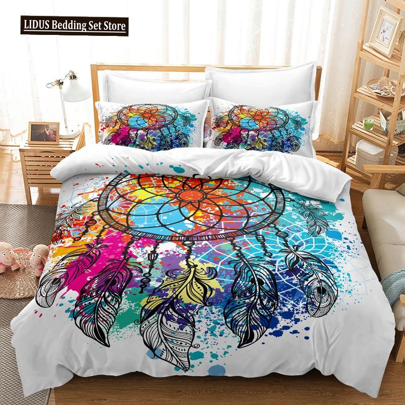 Traumfänger Bettbezug Set King Queen Größe Tribal Exotisch Floral Böhmischer Stil Polyester Bettwäsche Set Für Kinder Mädchen Junge Jugendliche
