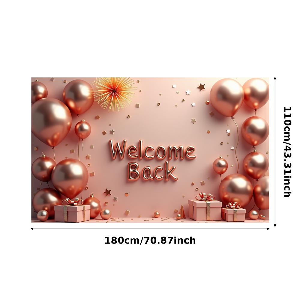 

School Welcome Metallic Finish Party Decoration Event Banner Rose Gold Color Welcome Decor For Reunion Office Event School