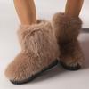 Fashion Y2K Fluffy Furry Snow Boots Women Winter Thicken Short Plush Warm Ankle Boots Woman Comfy Non Slip Platform Winter Shoes Female