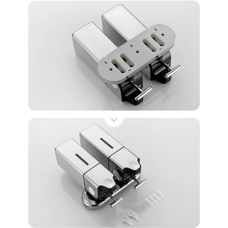 Single/Double Soap Dispenser Wall-mount Shower Bath Shampoo Dispenser Liquid Soap Container Bathroom Washroom Kitchen