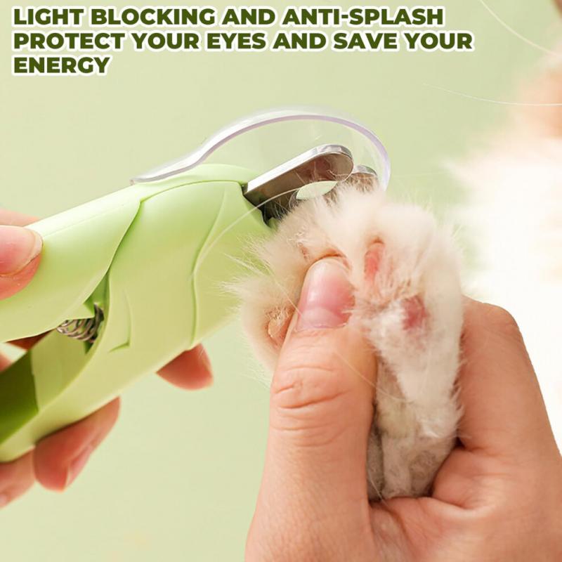 Nail Clippers with LED Light for Dogs and Cats, 2 in 1 Claw Cutter with Nail File, Splash Resistant for Rabbits