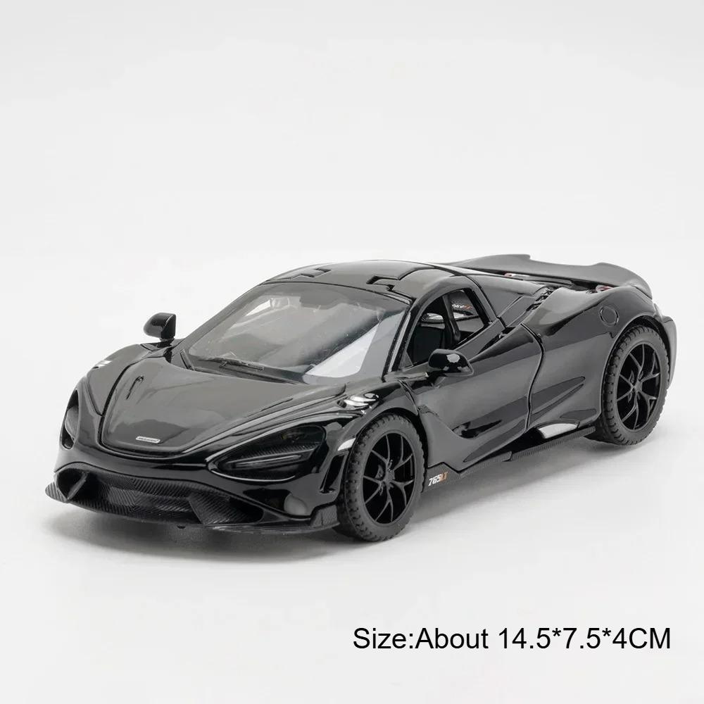 1:32 Schaal 720S 765LT Speelgoedauto Model Pull Back Lift Staartvleugel Voertuig Metalen Diecast Modellen Simulatie Supercar Cadeaus voor Volwassenen