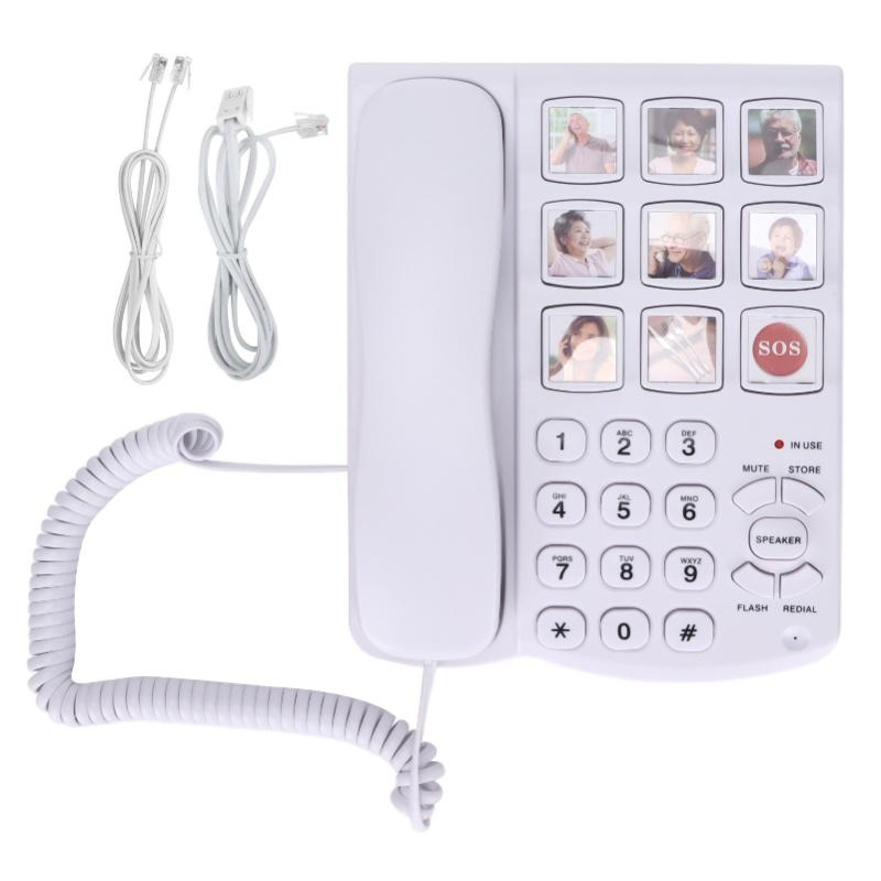 LD-858HF Big Button Telephone Amplified Photo Memory Corded Landline For Seniors Elderly