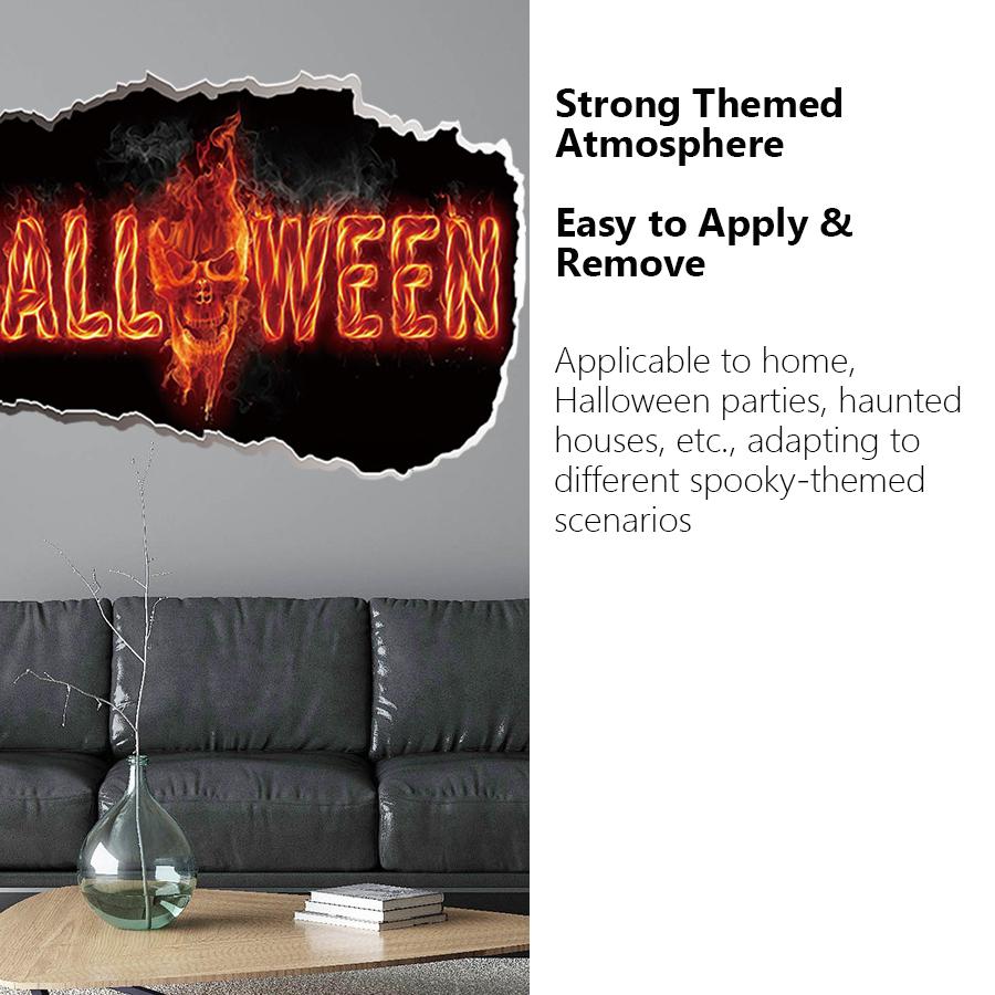 Halloween Horror Wall Sticker, Spooky Stickers & Floor Decals for Halloween Party, Haunted House & Home Horror Decorations