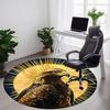 1pc Eagle Emblem Chair Carpet for Office, Round Non Slip Durable Large Size Office Carpet, Suitable for Office