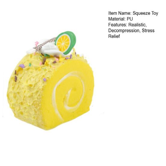 Squeeze Toy Slow Rebound PU Fidget Soft Elastic Decompression Toy Realistic Cake Roll Shape Stress Relief Photography Prop