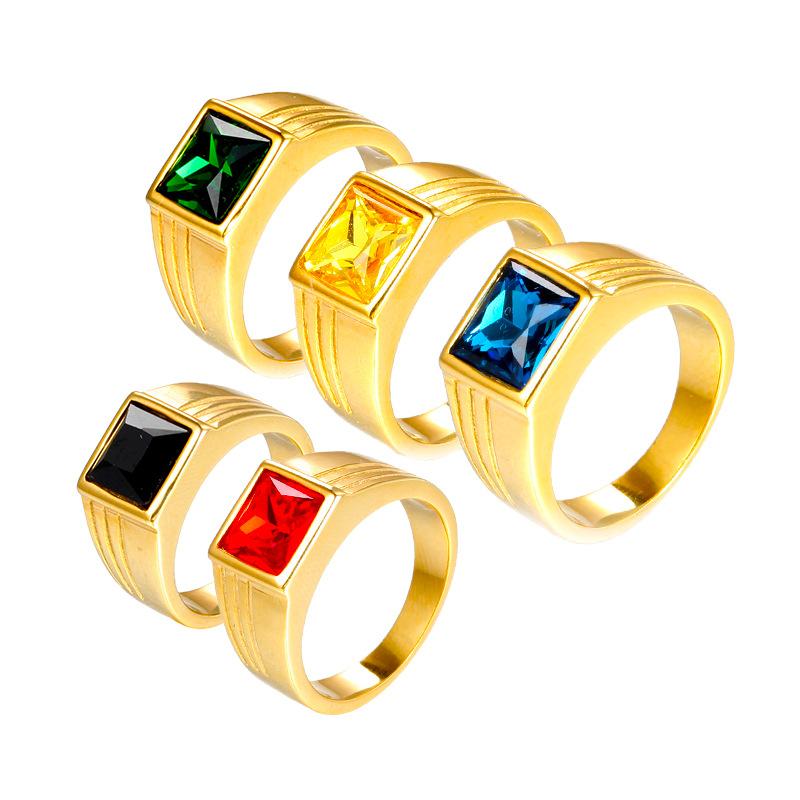 Personality High Quality Big Stone Rings for Men Women Punk Hip Hop 316L Stainless Steel Ring Fashion Jewelry Gifts Dropshipping