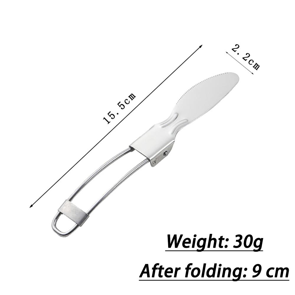 Stainless Steel Folding Spoon Folding Tableware Small Knife Salad Spoon with Fork Folding Spoon Outdoor Portable Set