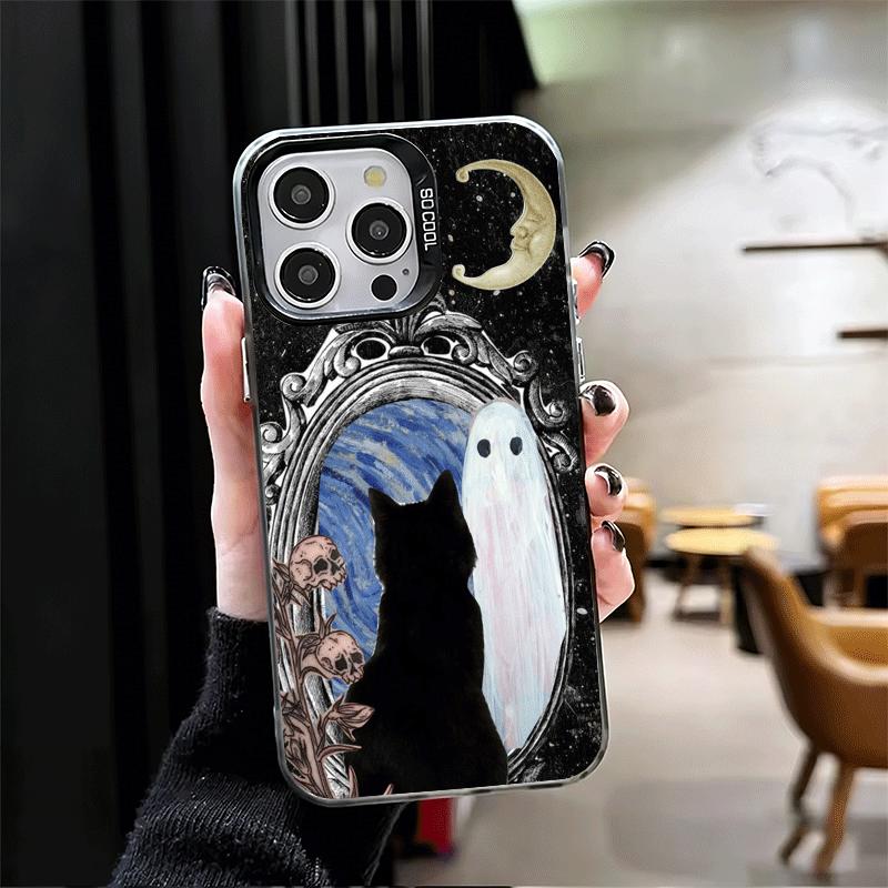 Black Cat Witch Aesthetics Soft Phone Case for iPhone 15 16 17 Pro Max 17Air 16E 14 Plus 13 12 Mini Shockproof Cover Back Shell