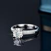 S925 silver ring moissanite moissanite cross women's double row ring wedding ring proposal diamond ring gift for girlfriend exquisite jewelry gift