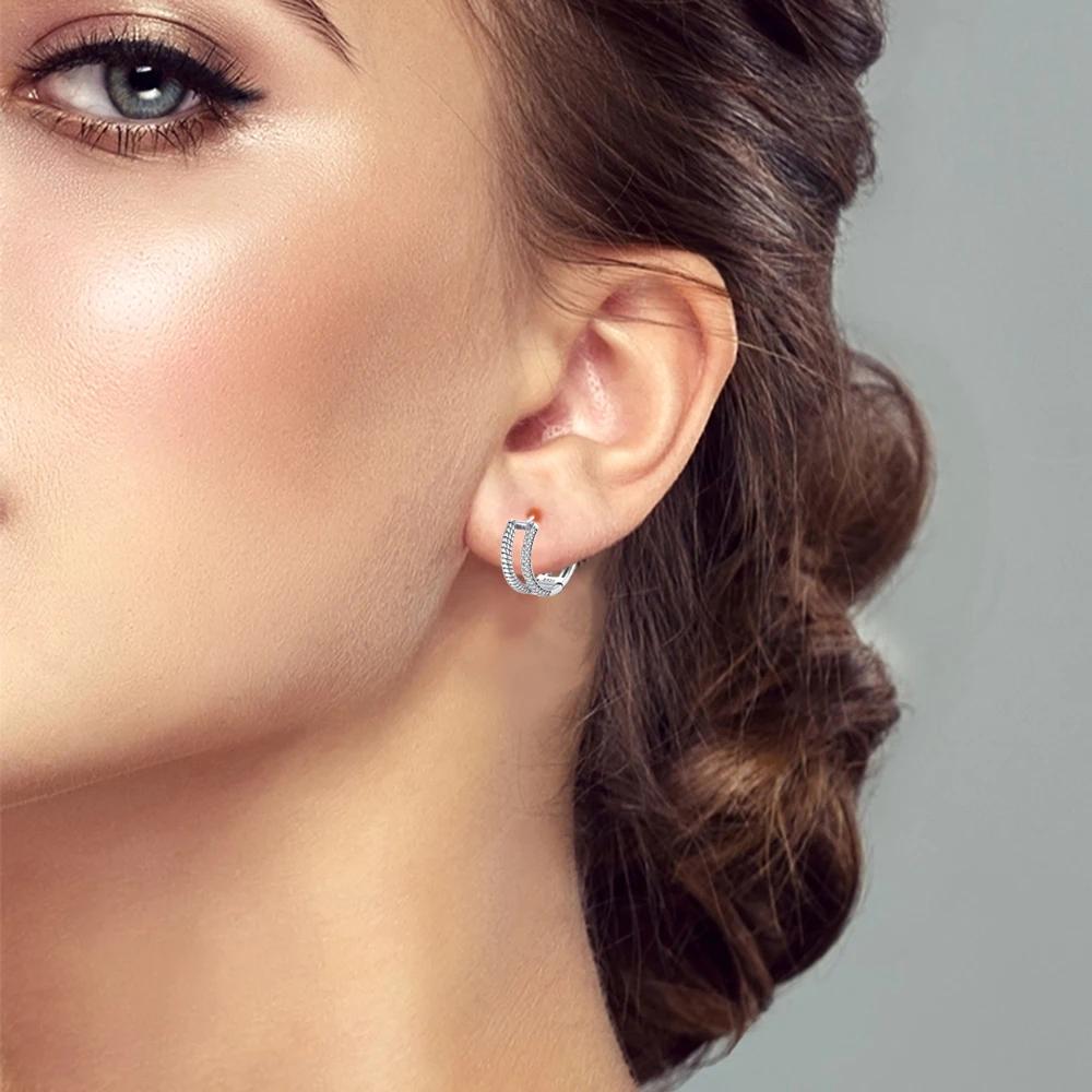 copper Hoop Infinite Love Heart Shape Zircon Sun Earring Colorful Snake Bone Geometric Lines Do It Yourself Jewellery for Women