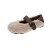Xiaoxiangfeng mink plush shoes women's shoes, wear plush cotton shoes outside in autumn and winter 2025, and pedal Doudou cotton shoes with one foot