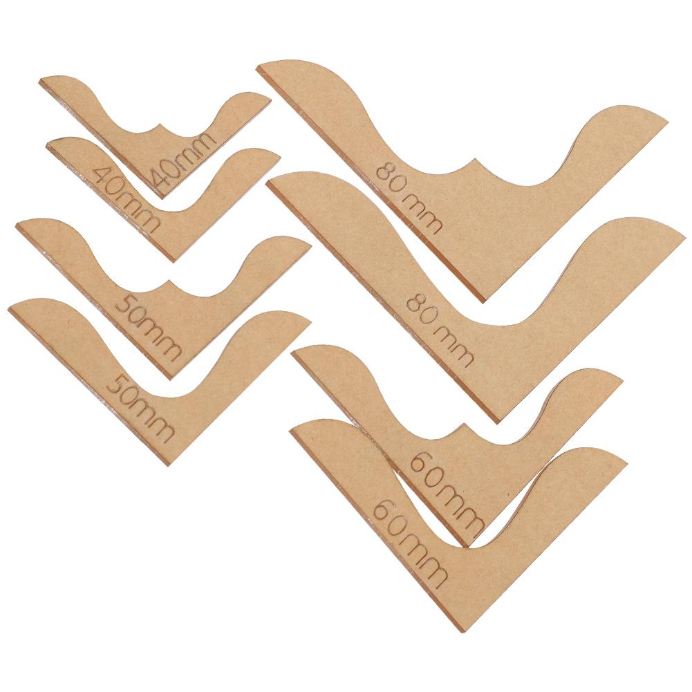 8Pcs Acrylic Wallet Corner Template Flower Pattern Decoration Stencil DIY Leather Craft
